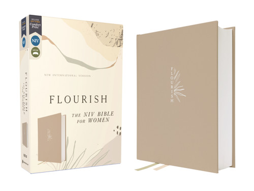 Flourish: The NIV Bible for Women, Cloth over Board, Cream, Comfort Print book cover by Zondervan