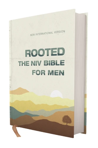 Rooted: The NIV Bible for Men, Hardcover, Cream, Comfort Print book cover by Zondervan