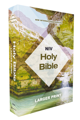 NIV, Holy Bible, Larger Print, Economy Edition, Paperback, Teal/Tan, Comfort Print book cover by Zondervan