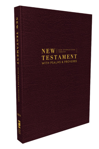 NIV, New Testament with Psalms and Proverbs, Pocket-Sized, Paperback, Burgundy, Comfort Print book cover by Zondervan