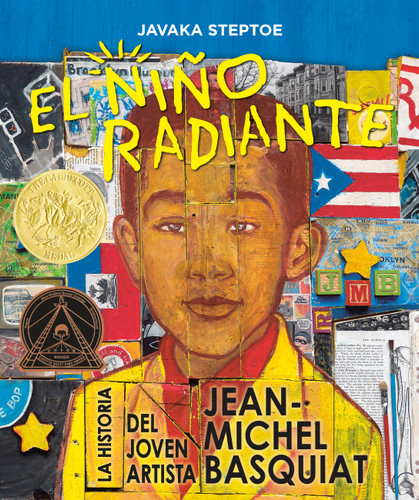 El niño radiante (Radiant Child): La historia del joven artista Jean-Michel Basquiat (Ganador de la Medalla Randolph Caldecott y del Premio Coretta Scott King para Ilustradores) book cover by Javaka Steptoe