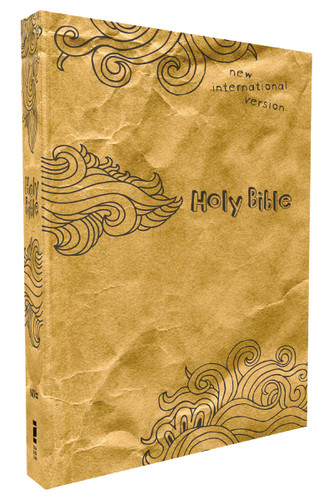NIV, Textbook Bible for Students, Hardcover, Crinkled Paper with Doodles Design: Great for Christian Education at Home and School book cover by Zondervan