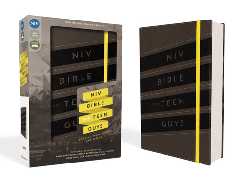 NIV, Bible for Teen Guys, Leathersoft, Charcoal, Elastic Closure: Building Faith, Wisdom and Strength book cover by Zondervan