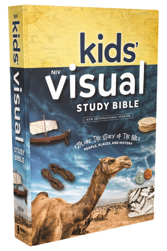 NIV, Kids' Visual Study Bible, Hardcover, Blue, Full Color Interior: Explore the Story of the Bible---People, Places, and History book cover by Zondervan