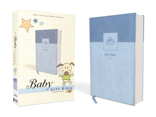 NIV, Baby Gift Bible, Holy Bible, Leathersoft, Blue, Red Letter, Comfort Print: Keepsake Edition book cover by Zondervan