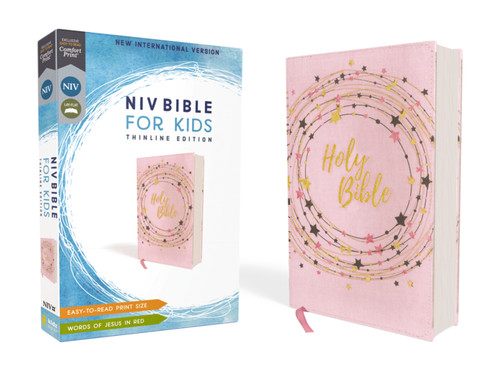 NIV, Bible for Kids, Flexcover, Pink/Gold, Red Letter, Comfort Print: Thinline Edition (Easy-to-Read, Easy-to-Carry) book cover by Zondervan
