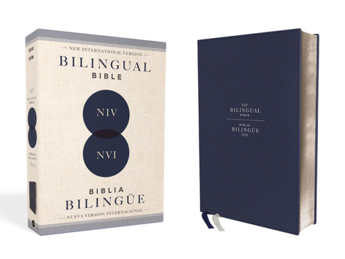 NIV/NVI Bilingual Bible, Revised Text 2022, Leathersoft, Navy / NIV/NVI, Biblia Bilingüe, Revisión 2022, Leathersoft, Azul añil book cover by Nueva Versión Internacional