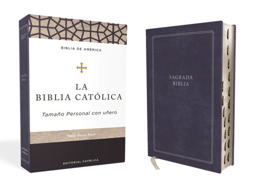 Biblia Católica, Tamaño personal,Tapa dura, Azul, con Índice, Comfort Print book cover by Editorial  Católica, La Casa de la Biblia
