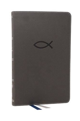 NKJV, Thinline Bible Youth Edition, Leathersoft, Gray, Red Letter, Comfort Print: Holy Bible, New King James Version book cover by Zondervan