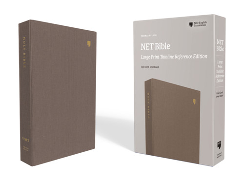 NET Bible, Thinline Reference, Large Print, Cloth over Board, Gray, Comfort Print: Holy Bible book cover by Zondervan