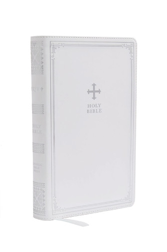 NRSV Catholic Edition Gift Bible, White Leathersoft (Comfort Print, Holy Bible, Complete Catholic Bible, NRSV CE): Holy Bible book cover by Catholic Bible Press