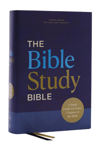 NKJV, The Bible Study Bible, Hardcover, Comfort Print: A Study Guide for Every Chapter of the Bible book cover by Sam O'Neal