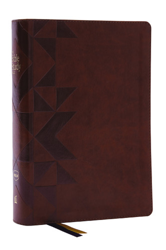 NKJV, The Bible Study Bible, Leathersoft, Brown, Comfort Print: A Study Guide for Every Chapter of the Bible book cover by Sam O'Neal