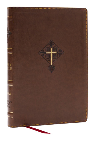 RSV2CE, Thinline Large Print Catholic Bible, Brown Leathersoft, Comfort Print book cover by Catholic Bible Press