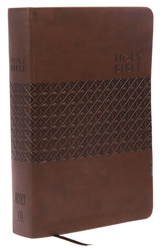 KJV Study Bible, Large Print, Leathersoft, Brown, Thumb Indexed, Red Letter: Second Edition book cover by Zondervan