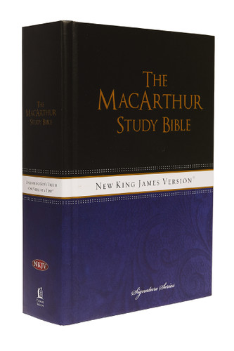 NKJV, MacArthur Study Bible, Large Print, Hardcover: Unleashing God's Truth One Verse at a Time (Holy Bible, New King James Version) book cover by Zondervan