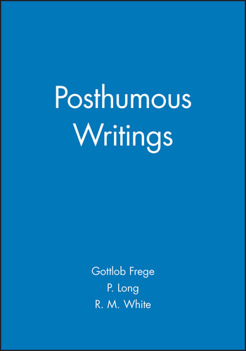 Posthumous Writings book cover by Gottlob Frege