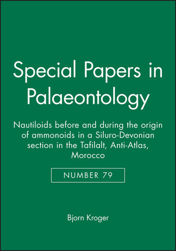 Special Papers in Palaeontology, Nautiloids before and during the origin of ammonoids in a Siluro-Devonian section in the Tafilalt, Anti-Atlas, Morocco (Special Papers in Palaeontology) book cover by Bjorn Kroger