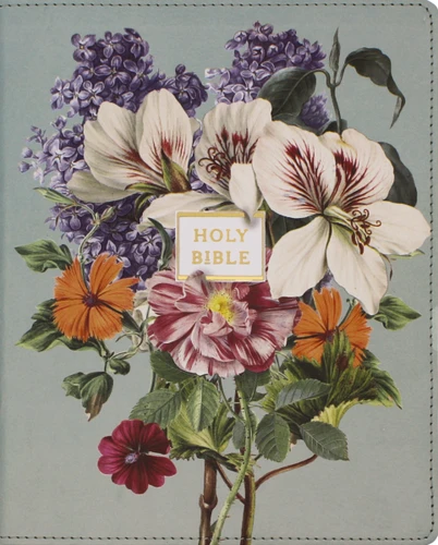 NIV, Artisan Collection Bible, Large Print, Leathersoft, Sage Floral, Red Letter, Comfort Print book cover by 