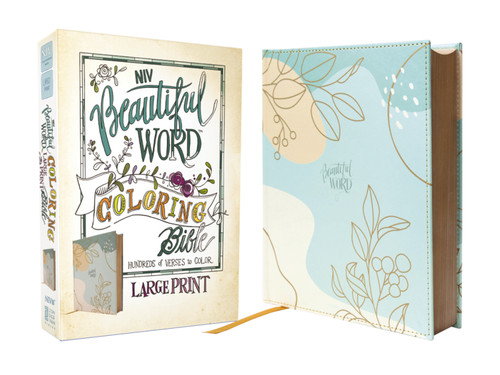 NIV, Beautiful Word Coloring Bible, Large Print, Leathersoft over Board, Teal: Hundreds of Verses to Color (Beautiful Word) book cover by Zondervan