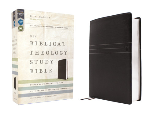NIV, Biblical Theology Study Bible (Trace the Themes of Scripture), Leathersoft, Black, Comfort Print: Follow God’s Redemptive Plan as It Unfolds throughout Scripture book cover by Zondervan