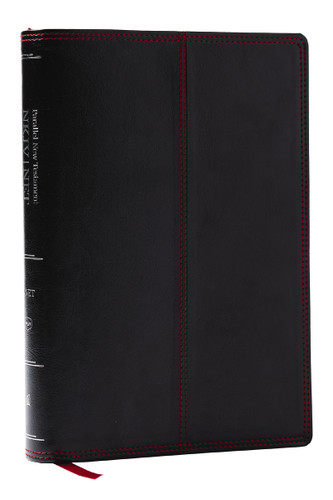NKJV-NET Parallel New Testament with NET Translators' Notes, Black Leathersoft, Red Letter, Comfort Print: Unparalleled Insights with over 16,000 Translator Notes book cover by 