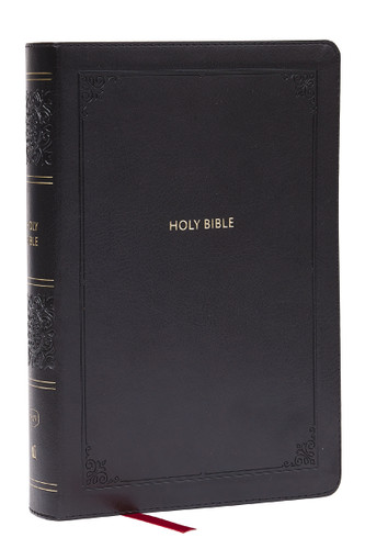 KJV Giant Print End-of-Verse Reference Bible, Black Leathersoft, Red Letter, Comfort Print book cover by 