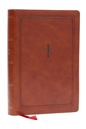 KJV Giant Print End-of-Verse Reference Bible, Brown Leathersoft, Red Letter, Comfort Print book cover by 