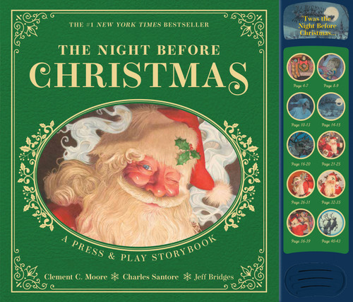 The Night Before Christmas Press and   Play Storybook: The Classic Edition Hardcover Book Narrated by Jeff Bridges (Charles Santore Children's Classics) book cover by Clement Moore