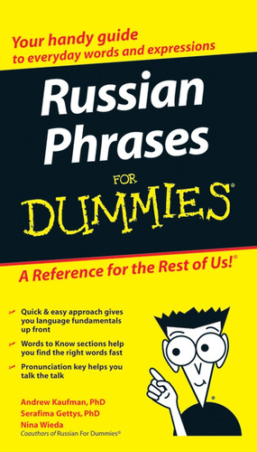Russian Phrases For Dummies book cover by Andrew D. Kaufman, Serafima Gettys