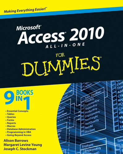 Access 2010 All-in-One For Dummies book cover by Alison Barrows, Margaret Levine Young, Joseph C. Stockman