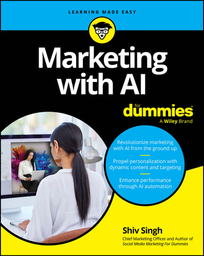Marketing with AI For Dummies book cover by Shiv Singh