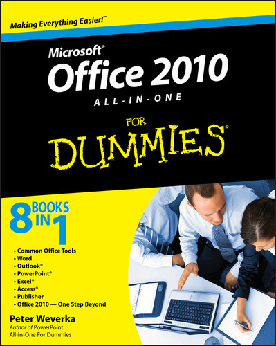 Office 2010 All-in-One For Dummies book cover by Peter Weverka