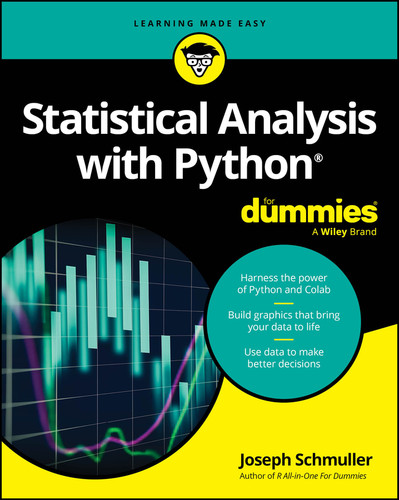 Statistical Analysis with Python For Dummies book cover by Joseph Schmuller