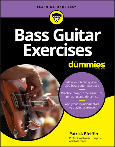 Bass Guitar Exercises For Dummies book cover by Patrick Pfeiffer