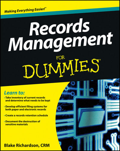 Records Management For Dummies book cover by Blake Richardson, CRM