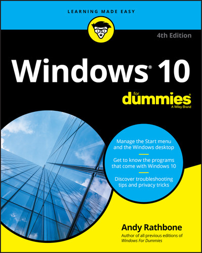 Windows 10 For Dummies book cover by Andy Rathbone