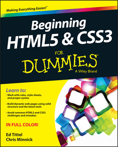 Beginning HTML5 and CSS3 For Dummies book cover by Ed Tittel, Chris Minnick