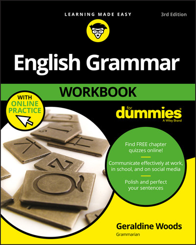 English Grammar Workbook For Dummies with Online Practice book cover by Geraldine Woods
