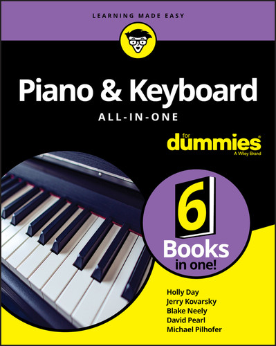 Piano & Keyboard All-in-One For Dummies book cover by Holly Day, Jerry Kovarsky, Blake Neely, David Pearl, Michael Pilhofer