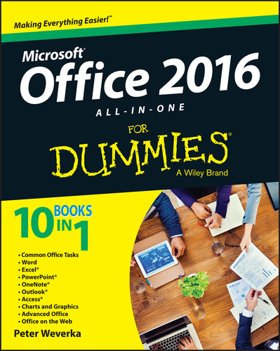 Office 2016 All-in-One For Dummies book cover by Peter Weverka