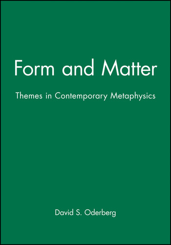 Form and Matter: Themes in Contemporary Metaphysics (Ratio Special Issues) book cover by 