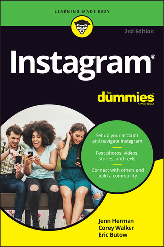 Instagram For Dummies book cover by Jenn Herman, Corey Walker, Eric Butow