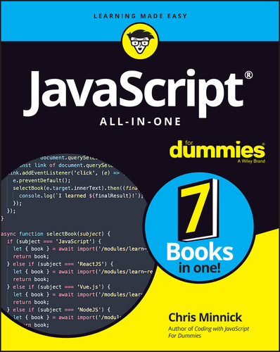 JavaScript All-in-One For Dummies book cover by Chris Minnick