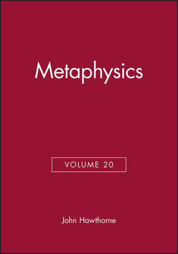 Metaphysics, Volume 20 (Philosophical Perspectives Annual Volume) book cover by 