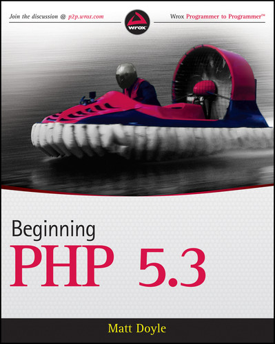 Beginning PHP 5.3 book cover by Matt Doyle