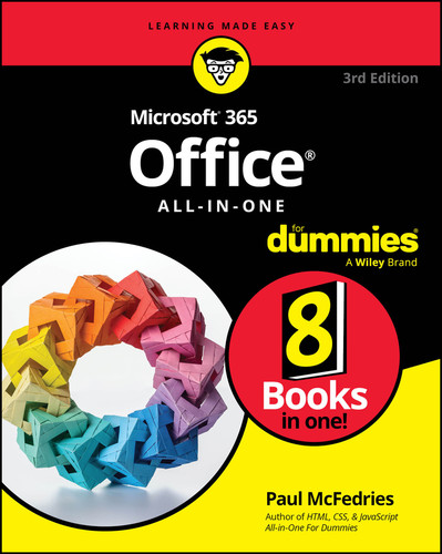 Microsoft 365 Office All-in-One For Dummies book cover by Paul McFedries, Peter Weverka