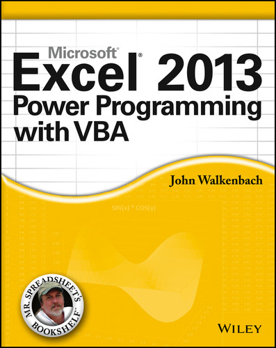 Excel 2013 Power Programming with VBA (Mr. Spreadsheet's Bookshelf) book cover by John Walkenbach