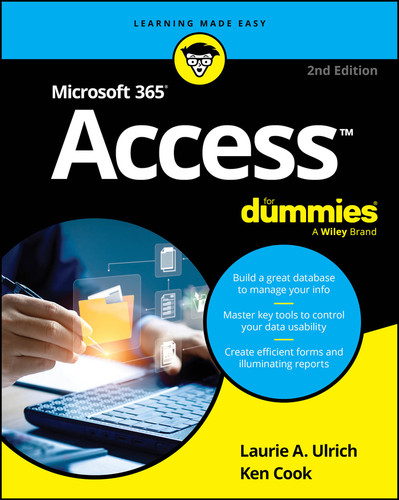 Microsoft 365 Access For Dummies book cover by Laurie A. Ulrich, Ken Cook