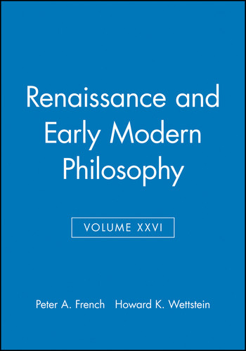 Renaissance and Early Modern Philosophy, Volume XXVI (Midwest Studies in Philosophy) book cover by 